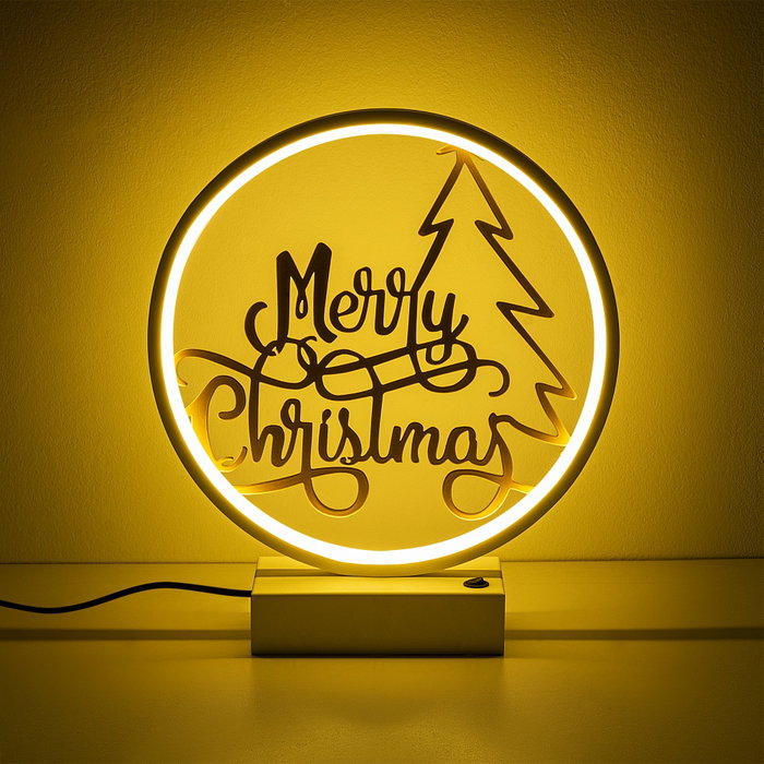 Opviq Lámpara de mesa XMAS10 Blanco y Dorado